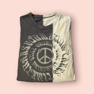 Hollister Colorblock Peace Sign Oversized Graphic Tshirt Size XS - "Sheree"